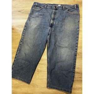 Vintage Levis 540 Relaxed Fit Brown Tab Jeans Men's 46x23 Blue Shortened